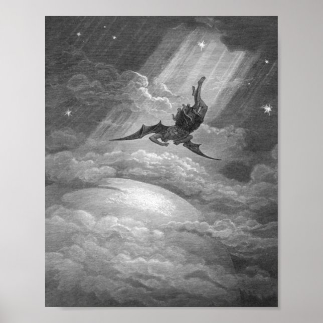 Póster Gustave Dore Satan De Paradise Lost John Milton (Frente)