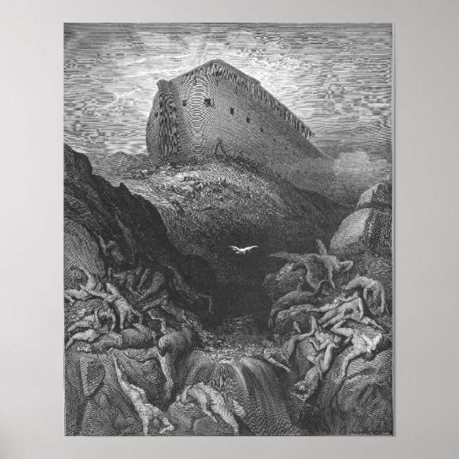 Póster Gustave Doré - Una paloma es enviada desde el Arca (Frente)