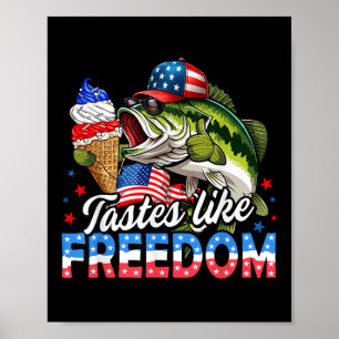 Póster Gustos Como Libertad B Pesca Patriótica 4 De Julio