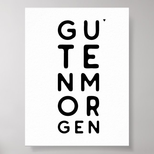Póster Guten Morgen - minimalistic typography poster (Frente)