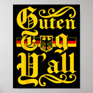 Póster Guten Tag Yall Alemania Bandera Hombres Mujeres