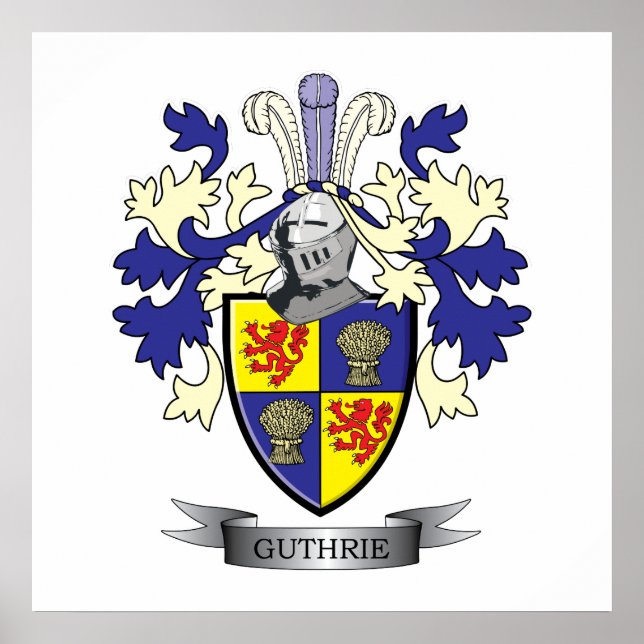 Póster Guthrie Family Crest Coat of Arms (Frente)