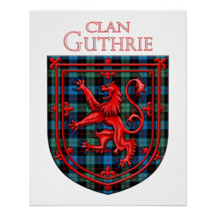 Póster Guthrie Tartan Scottish Plaid Lion Rampant