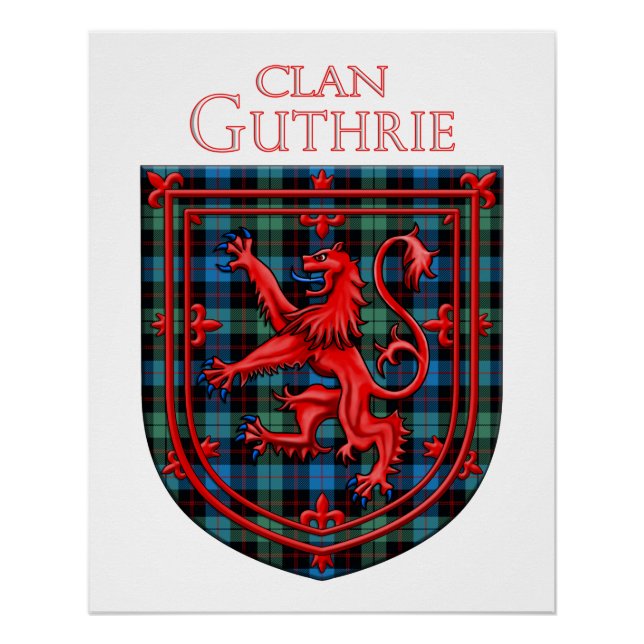 Póster Guthrie Tartan Scottish Plaid Lion Rampant (Anverso)