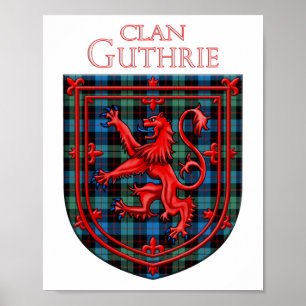 Póster Guthrie Tartan Scottish Plaid Lion Rampant