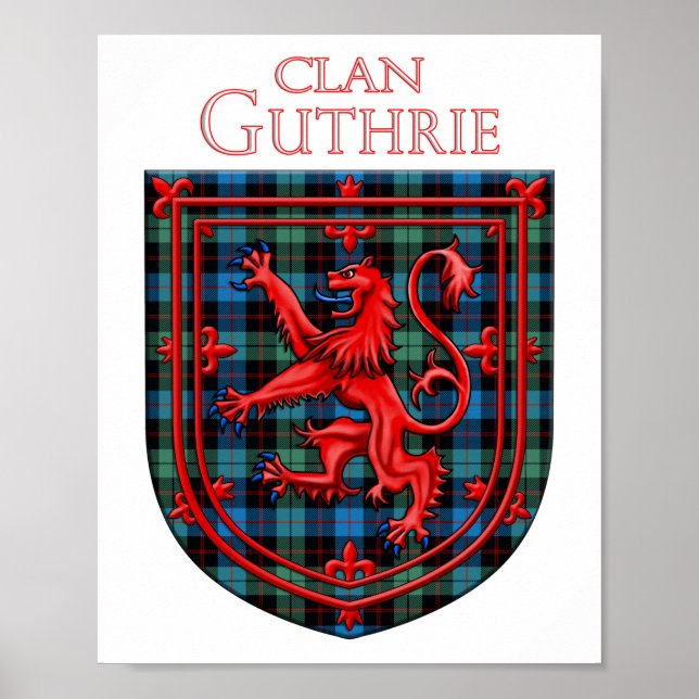 Póster Guthrie Tartan Scottish Plaid Lion Rampant (Frente)