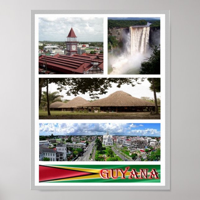 Póster Guyana - Mosaico - (Frente)