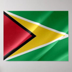 Póster Guyana: ondear bandera -
