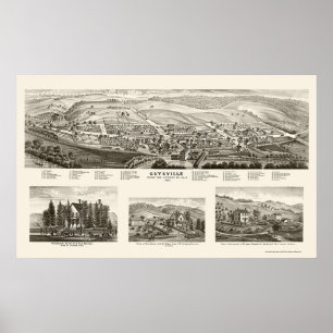 Póster Guysville, OH Panoramic Map - 1875