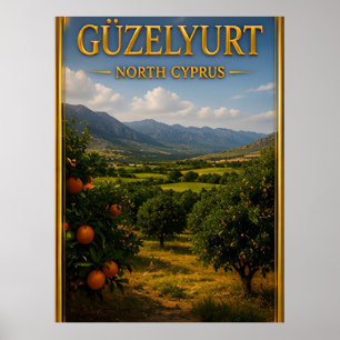 Póster Guzelyurt Norte de Chipre Viaje por el País de los