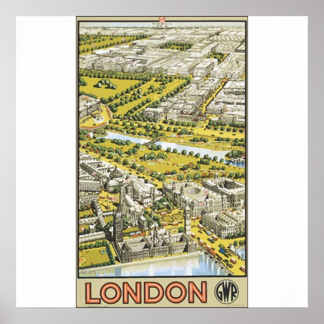 Póster Gwr de Londres, Vintage (Frente)