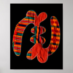 Póster Gye Nyame - Símbolo africano de la tela Kente de G