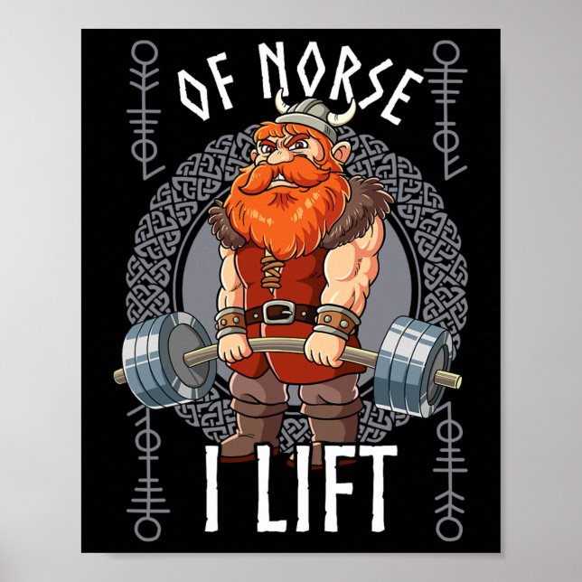 Póster Gym Bodybuilding Training Of Norse I Lift Viking  (Frente)