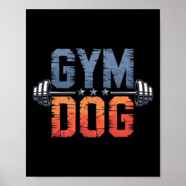 Póster Gym Dog Meaning Gym Dog Costume Weight Lifting Gym (Frente)