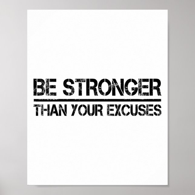 Póster Gym Fitness Motivational Be Stronger Than Your Exc (Frente)