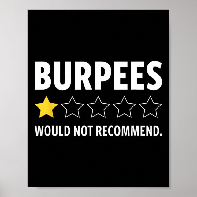 Póster Gym Funny Fitness Burpees Bodybuilding Weightlifti (Frente)