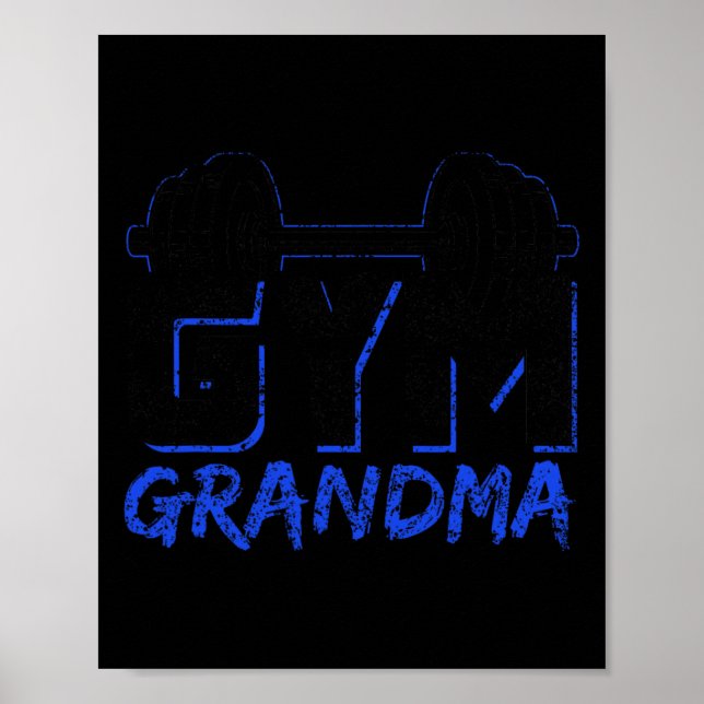 Póster Gym Grandma Weightlifting Training Fitness Workout (Frente)