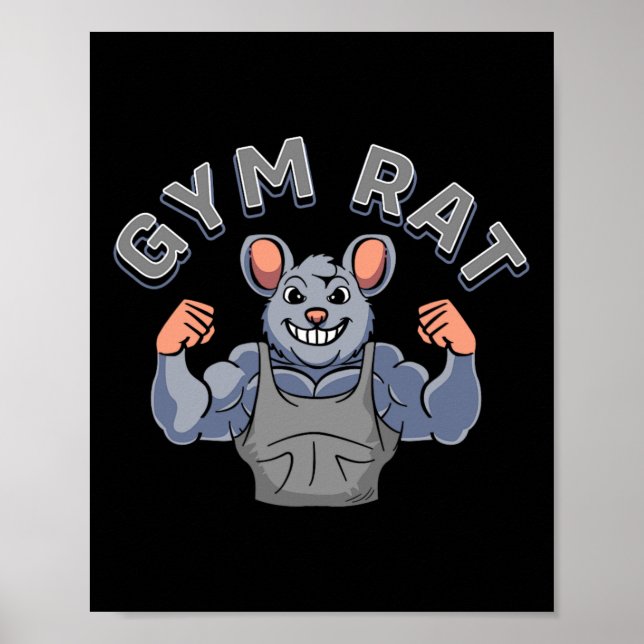 Póster Gym Lover Bodybuilding Workout Funny Gym Rat (Frente)