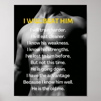 Póster Gym Male Muscles | Guy Workout Motivation Poster