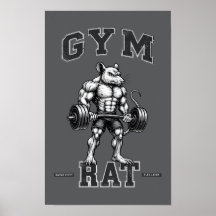 Gym Rat Deadlift -Lifting Humor- Bodybuilding Art