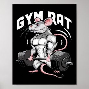 Póster Gym Rat Funny Bodybuilding Fitness Workout Gym Wei