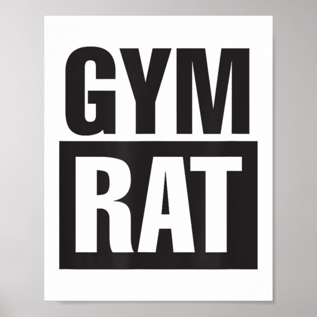 Póster Gym Rat - Workout - Hustle - Fitness - Motivation  (Frente)