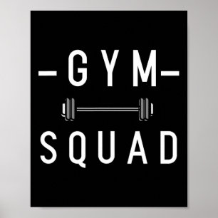 Póster Gym Squad Bodybuilding Motivación Cita Gym Trabajo