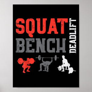 Póster Gym Squat Bench Deadlift Power Fitness