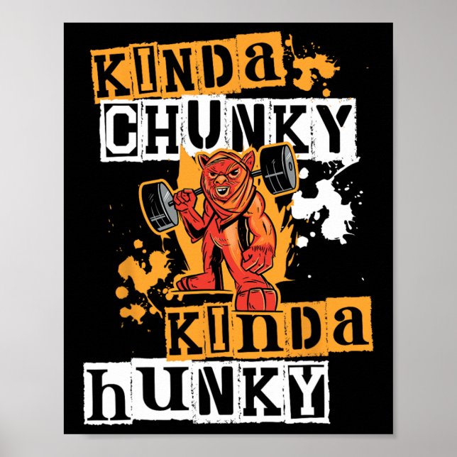 Póster Gym Workout Fitness Funny Devil Uni Chunky-hunky W (Frente)
