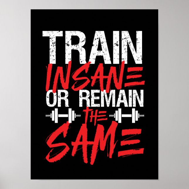 Póster Gym Workout Fitness Train Insane Sigue Siendo El M (Frente)