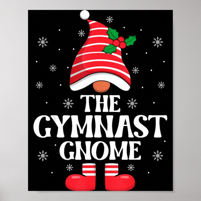 Póster Gymnast Gnome Christmas Family Matching Group Funn (Frente)