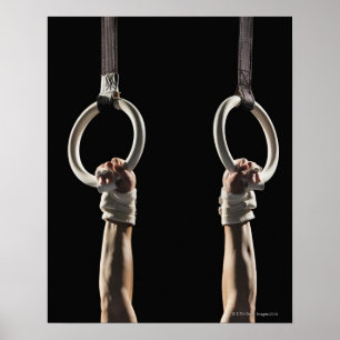 Póster Gymnast swinging from rings 2
