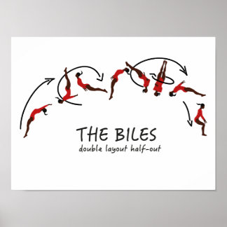Póster Gymnastic tumbling move - the Biles