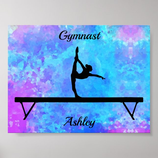 Póster Gymnastics Beam Watercolor (Frente)