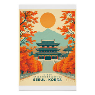 Póster Gyongbokgung Arte retro