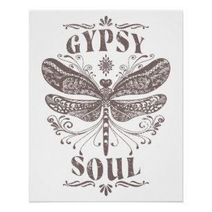 Póster Gypsy Soul - Dragonfly bohemio