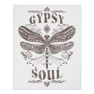 Póster Gypsy Soul - Dragonfly bohemio