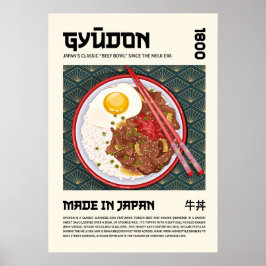 Póster Gyudon Traditional Japanese Beef Bowl Artwork