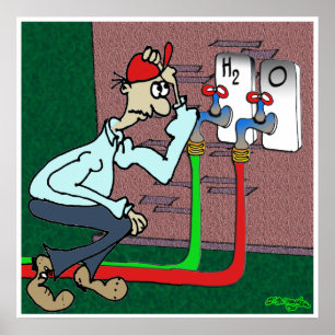 Póster H2 y grifos de O