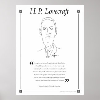 Póster H. P. Lovecraft Poster de Citas Escritas