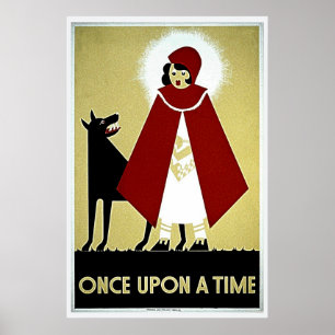 Póster Había una vez un Poster, capucha roja y lobo