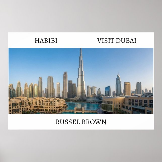 Póster Habibi Ven a Dubai Viajes Modernos (Frente)