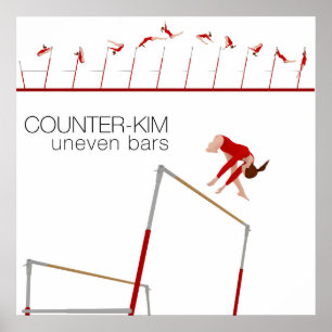 Póster Habilidad de la barra desigual de la gimnasia