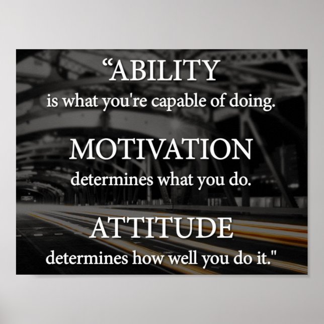 Póster Habilidad, motivación, actitud (Frente)
