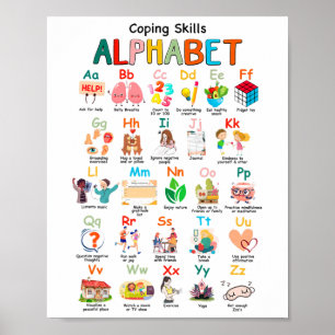 Póster Habilidades Abc Alfabeto Conciencia De Salud Menta