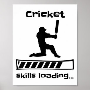 Póster Habilidades de cricket para niños cargando jugador