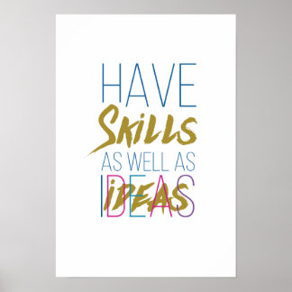 Póster Habilidades de la tipografía motivacional Inspirad