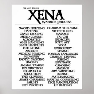 Póster Habilidades De Xena