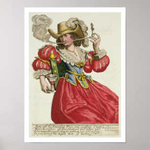 Póster Habit of a wealthy lady about 1630 (coloured engra