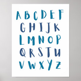 Póster Habitación Blue Shades Alphabet Capital Letters Ki